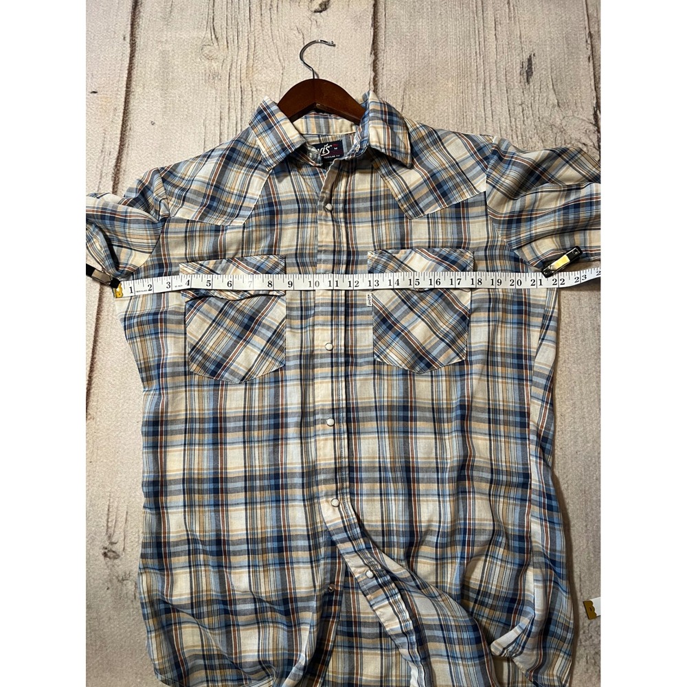 Levi's Regular Fit Plaid Snap Button Western‎ Cowboy Shirt Mens Size Medium - Picture 7 of 8